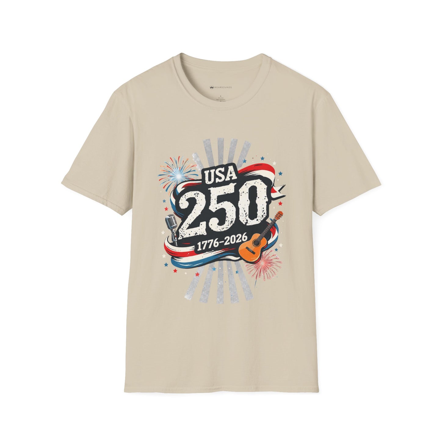 USA 250: THE SOUND OF FREEDOM   | T-SHIRT - 7 colors - 9 sizes  |  Patriotic Anniversary Summer Tee