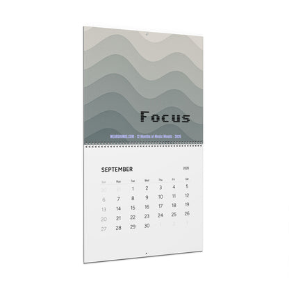 12 MONTHS OF MUSIC MOODS — 2026 Minimalist Wall Calendar