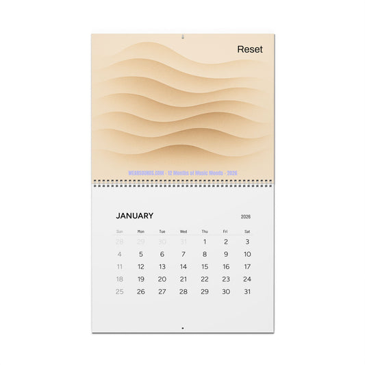 12 MONTHS OF MUSIC MOODS — 2026 Minimalist Wall Calendar
