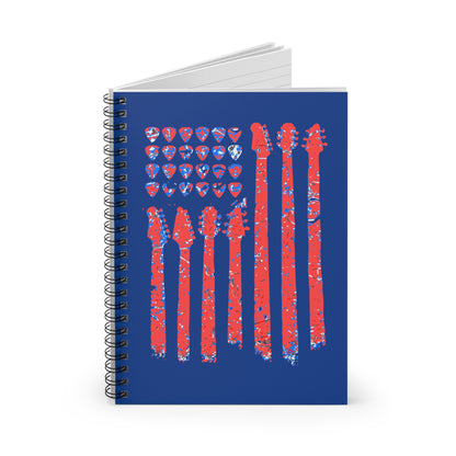PATRIOTIC GUITAR Spiral Notebook - Perfect for Music Lovers, Independence Day, Gifts for Musicians, Journals, School Supplies