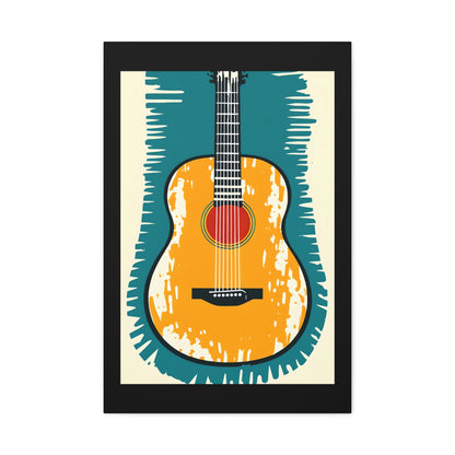 Teal Harmony - Guitar Art Canvas Print, Music Decor, Acoustic Guitar Wall Art  - 20" x 30" (vertical) - Gift for Musicians, Room Decor, Handmade Home Decor