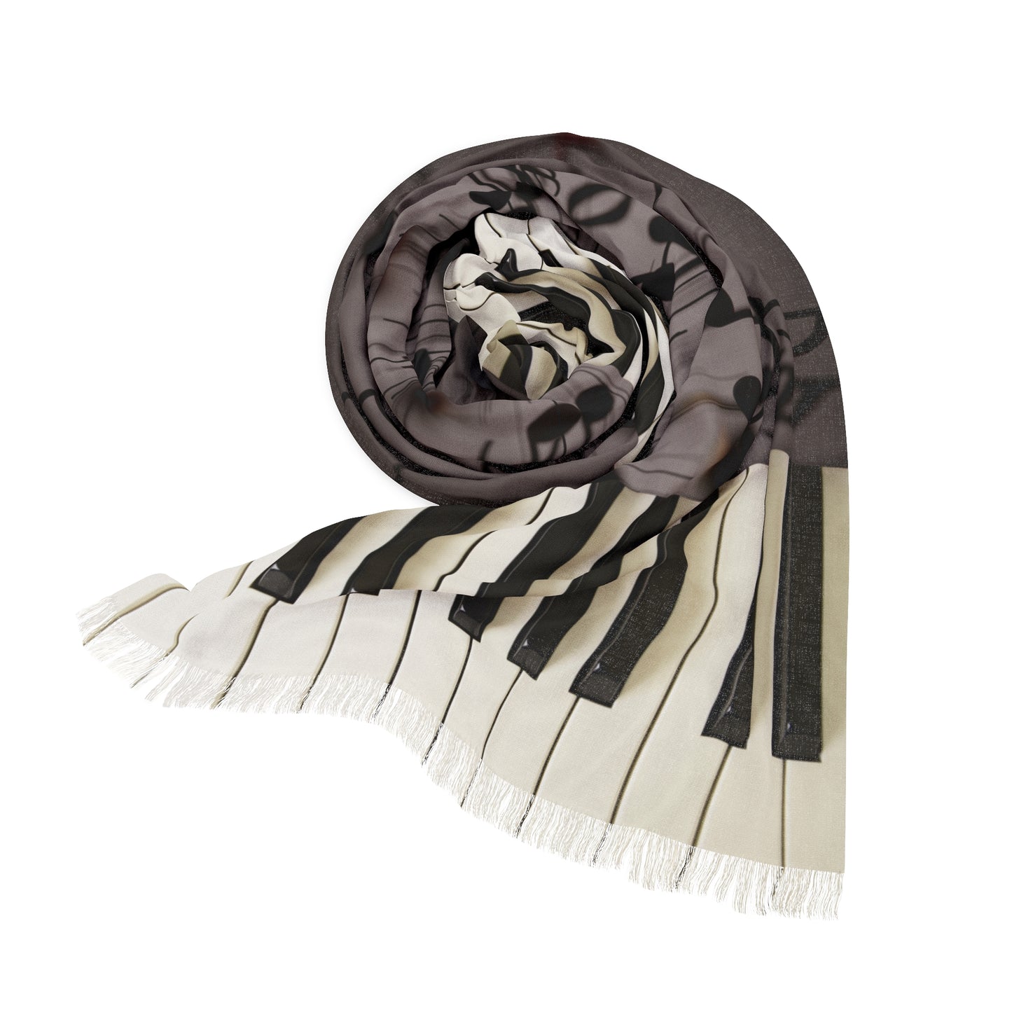 SOUND IN MOTION SCARF — Lightweight Musician Wrap - Piano Keys & flowing Notes Music Art Scarf for Musicians, Pianists & Music Lovers