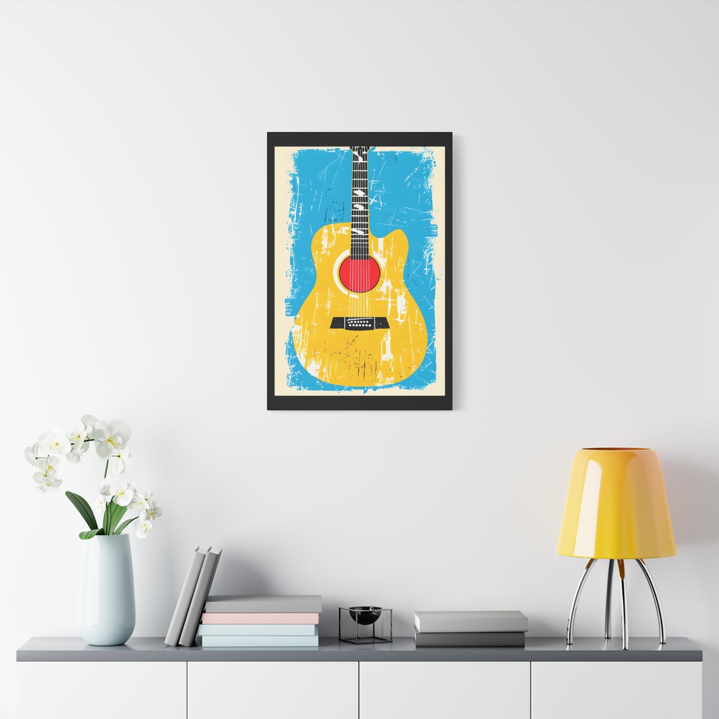 Strum Theory - Guitar Art Canvas Print, Music Decor, Acoustic Guitar Wall Art  - 20" x 30" (vertical) - Gift for Musicians, Room Decor, Handmade Home Decor