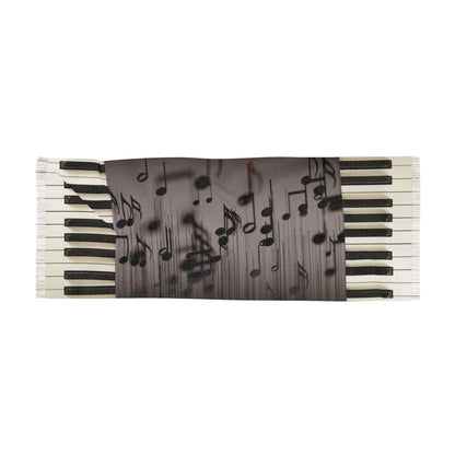 SOUND IN MOTION SCARF — Lightweight Musician Wrap - Piano Keys & flowing Notes Music Art Scarf for Musicians, Pianists & Music Lovers