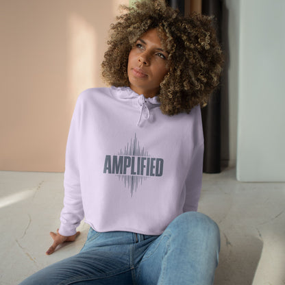 Amplified Crop Hoodie | 2 Colors - 4 Sizes |  Soundwave Graphic Cropped Hoodie