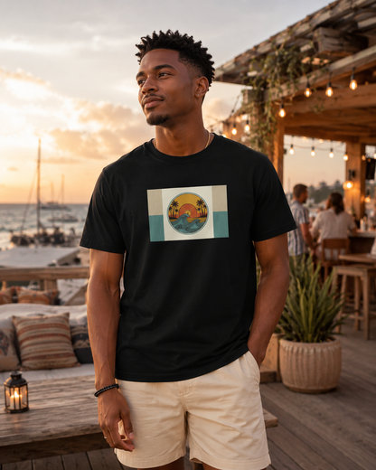 SUNSET WAVE T-SHIRT—Vintage Coastal Summer Wave Tee
