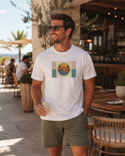 SUNSET WAVE T-SHIRT—Vintage Coastal Summer Wave Tee