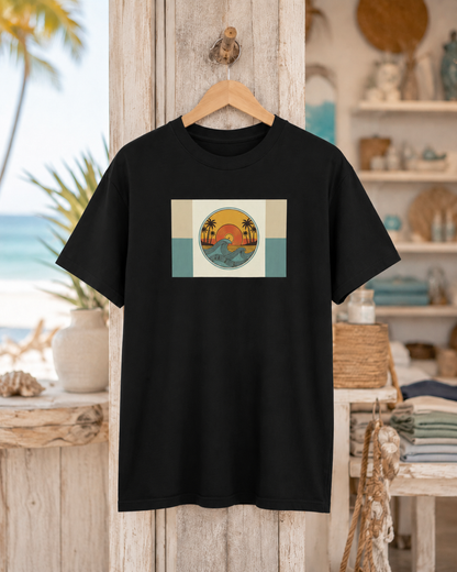 SUNSET WAVE T-SHIRT—Vintage Coastal Summer Wave Tee