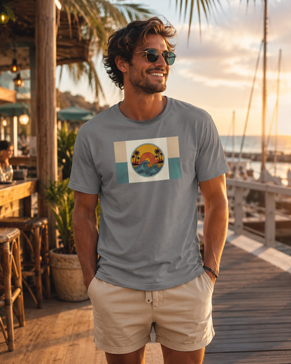SUNSET WAVE T-SHIRT—Vintage Coastal Summer Wave Tee