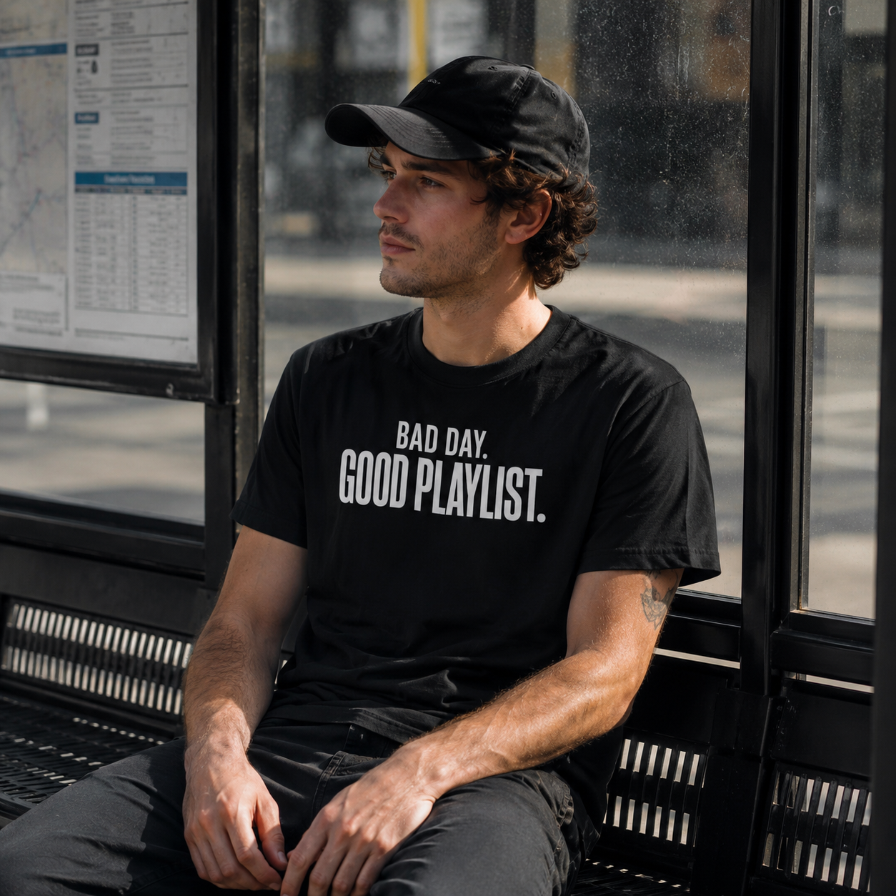 BAD DAY. GOOD PLAYLIST.   | T-SHIRT - 6 colors - 9 sizes  |  Music Lover T-Shirt
