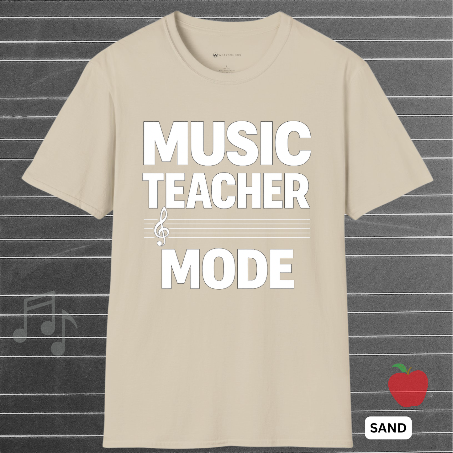 MUSIC TEACHER MODE (TREBLE CLEF)    | T-SHIRT - 6 colors - 9 sizes  |  Music Educator T-Shirt