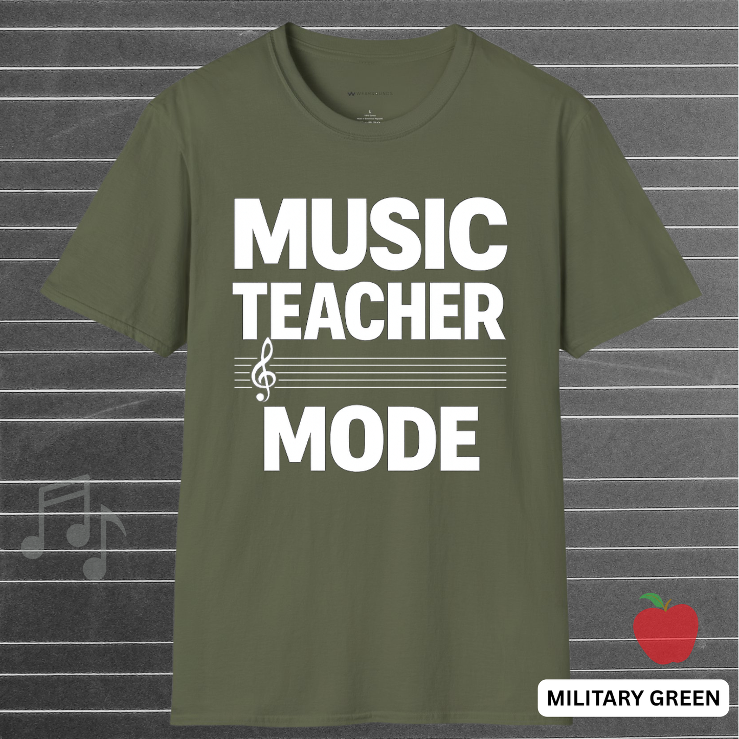 MUSIC TEACHER MODE (TREBLE CLEF)    | T-SHIRT - 6 colors - 9 sizes  |  Music Educator T-Shirt