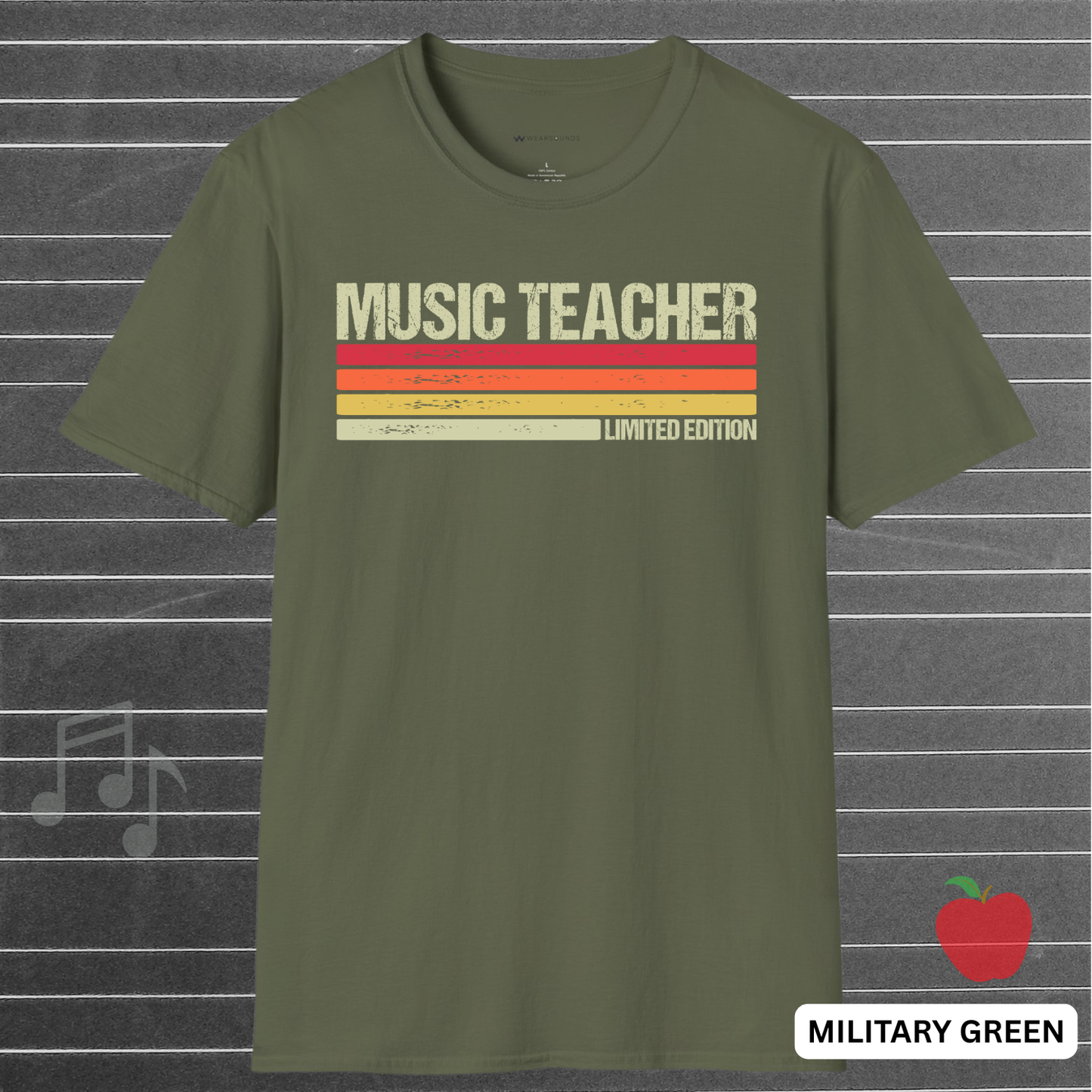 MUSIC TEACHER LIMITED EDITION  | T-SHIRT - 7 colors - 9 sizes  |  Vintage Music Teacher Tee
