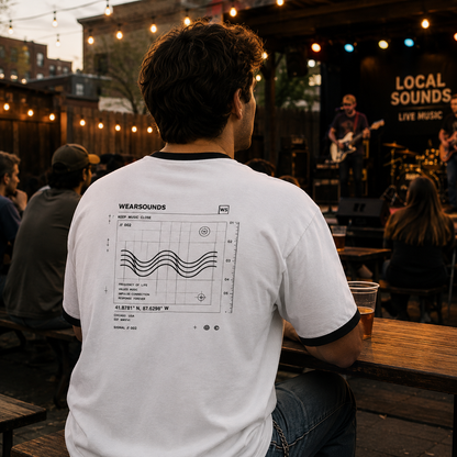 SIGNAL GRID IDENTITY TEE  |   Unisex Ringer T-Shirt  - Chest Logo/Back Graphic
