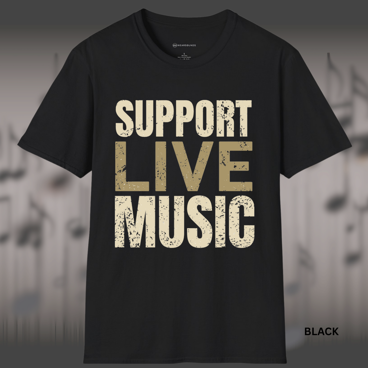 SUPPORT LIVE MUSIC | T-SHIRT -  colors - 9 sizes  |  Music Lover Graphic Tee
