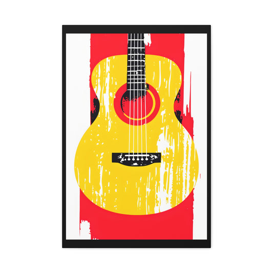 Guitar Blaze - Guitar Art Canvas Print, Music Decor, Acoustic Guitar Wall Art  - 20" x 30" (vertical) - Gift for Musicians, Room Decor, Handmade Home Decor
