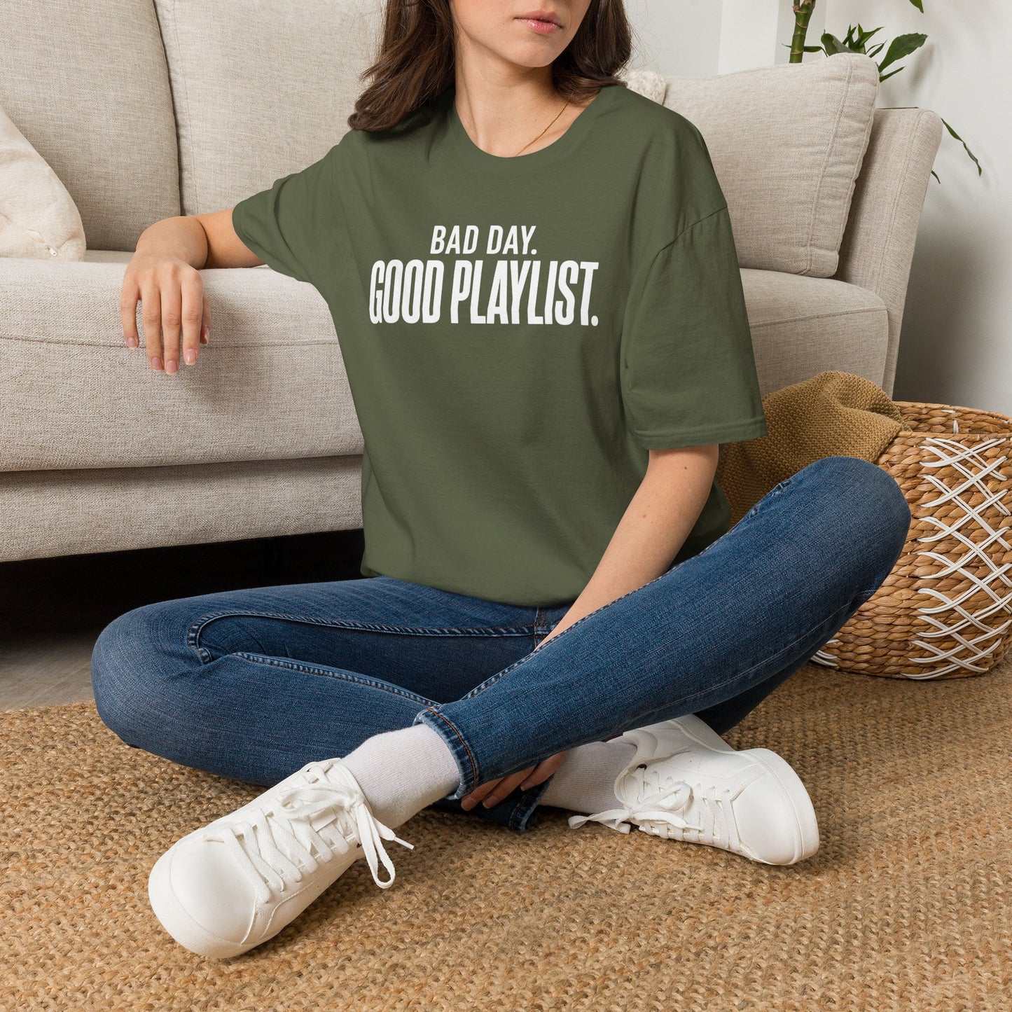 BAD DAY. GOOD PLAYLIST.   | T-SHIRT - 6 colors - 9 sizes  |  Music Lover T-Shirt