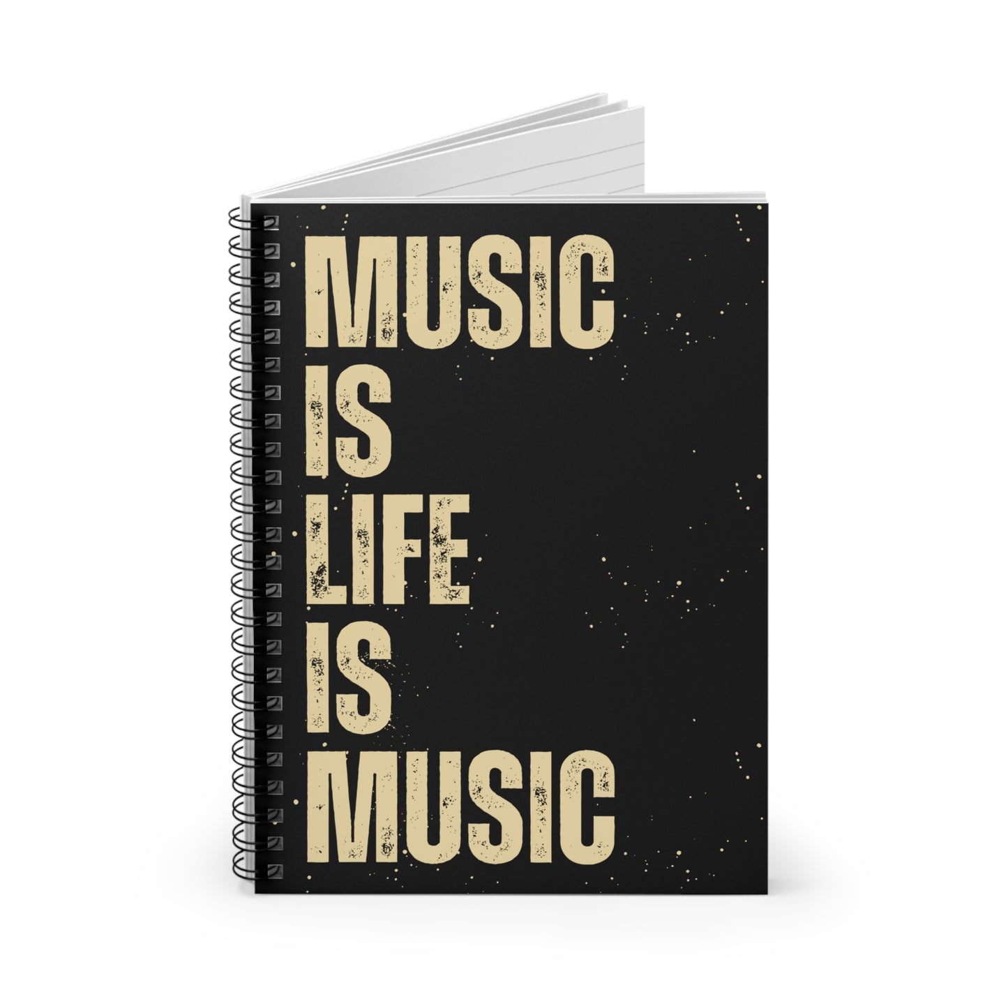 MUSIC IS LIFE Spiral Notebook | Ruled Line Journal, Gift for Musicians, Music Lovers, Daily Planner, Stationery Essential