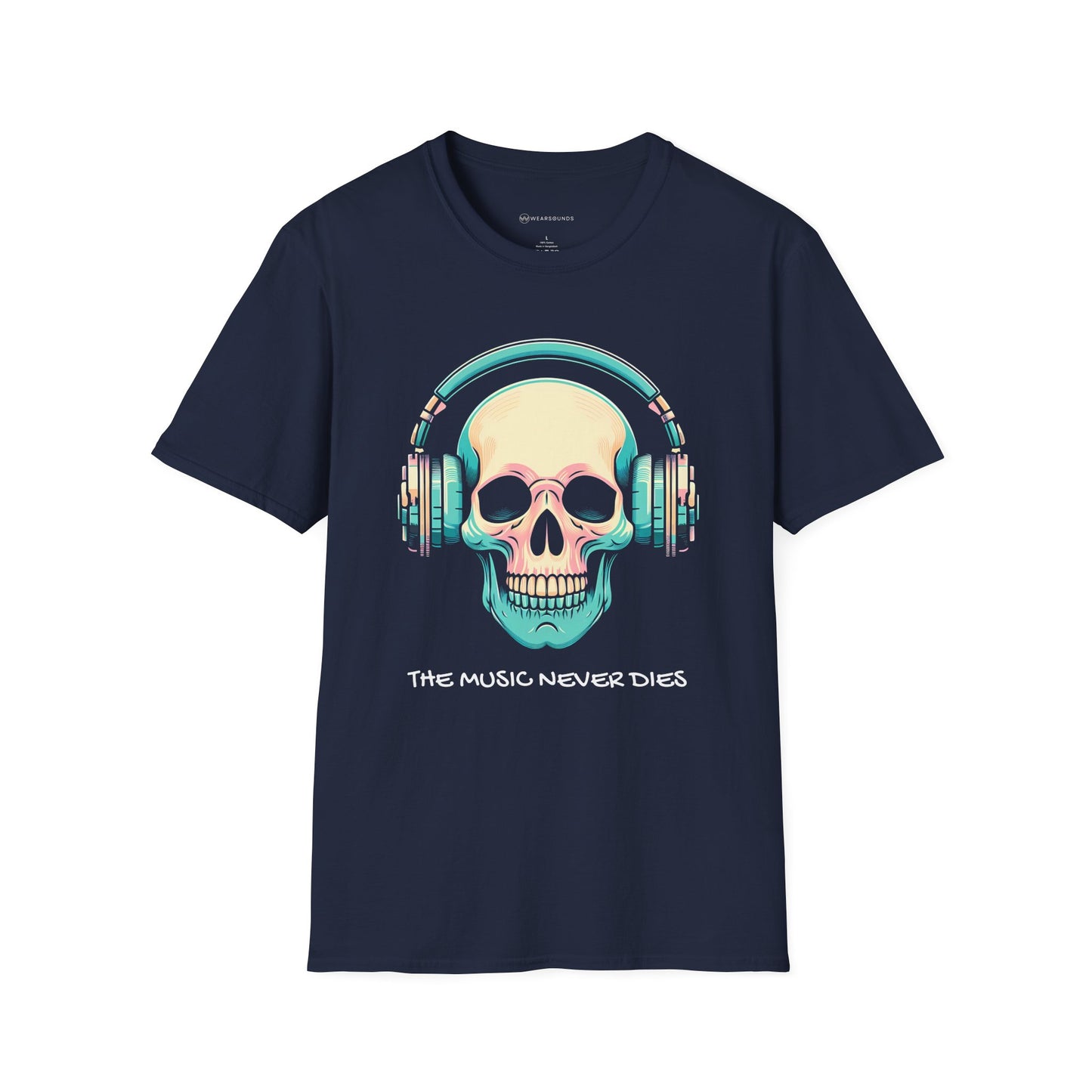 SKELETON HEADPHONES       | T-SHIRT - 3 colors - 9 sizes  | The Music Never Dies Graphic Tee