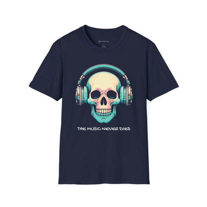 SKELETON HEADPHONES       | T-SHIRT - 3 colors - 9 sizes  | The Music Never Dies Graphic Tee