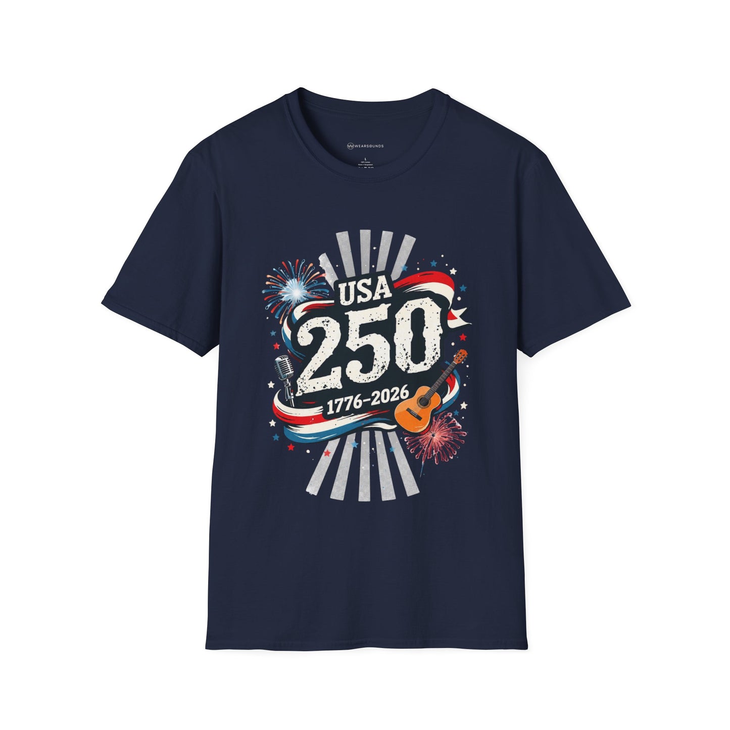 USA 250: THE SOUND OF FREEDOM   | T-SHIRT - 7 colors - 9 sizes  |  Patriotic Anniversary Summer Tee