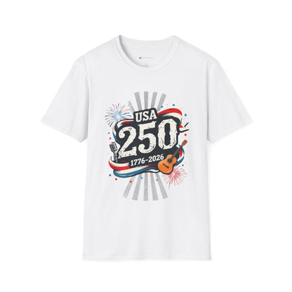 USA 250: THE SOUND OF FREEDOM   | T-SHIRT - 7 colors - 9 sizes  |  Patriotic Anniversary Summer Tee