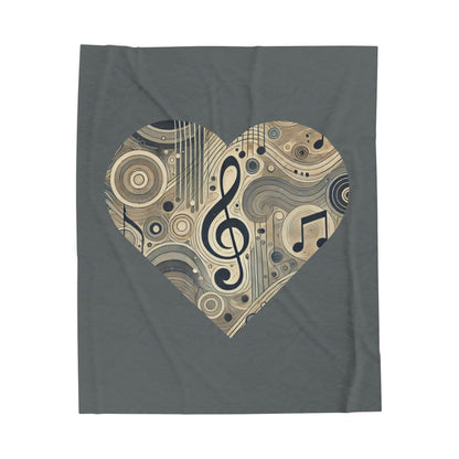 HEART AND SOUL IN EVERY NOTE  Velveteen Plush Blanket – Cozy Gift for Music Lovers, Home Decor, Birthday, Relaxation, Concerts | 2 SIZES