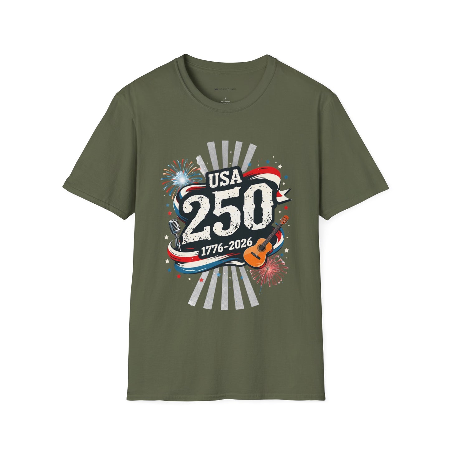 USA 250: THE SOUND OF FREEDOM   | T-SHIRT - 7 colors - 9 sizes  |  Patriotic Anniversary Summer Tee