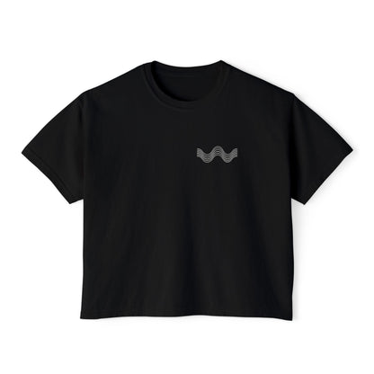 SIGNAL GRID TEE |  Women's Boxy Tee - Chest Graphic/Back Graphic |  WEARSOUNDS Streetwear Collection