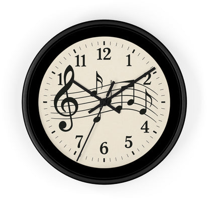 MELODY IN TIME |  Musical Notes Wall Clock | Perfect for Music Lovers, Home Decor, Gifts, Music Teaching, Relaxation |  A timeless way to keep the beat in style.
