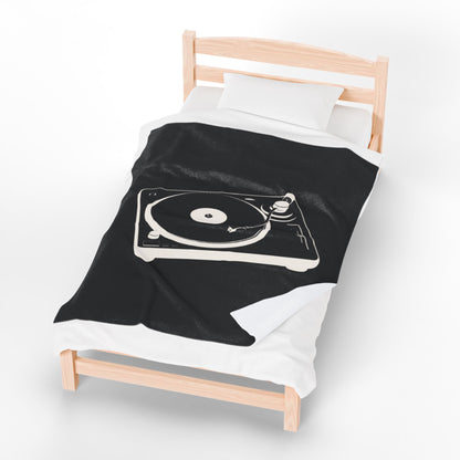 VINYL VIBES  Velveteen Plush Blanket – Cozy Gift for Music Lovers, Home Decor, Birthday, Relaxation, Concerts | 2 SIZES