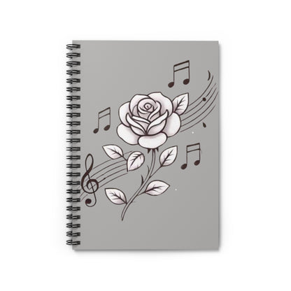 MUSICAL ROSE Spiral Notebook - Ruled Lines, Perfect for Musicians, Students, Gifts, Journaling, Music Lovers
