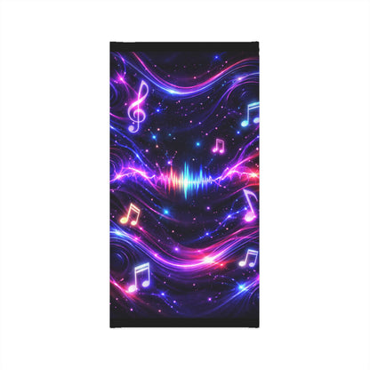Music Galaxy Neck Gaiter — Neon Soundwave Notes Lightweight Face Covering