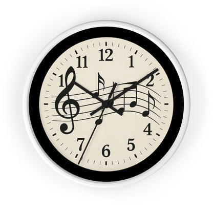 MELODY IN TIME |  Musical Notes Wall Clock | Perfect for Music Lovers, Home Decor, Gifts, Music Teaching, Relaxation |  A timeless way to keep the beat in style.