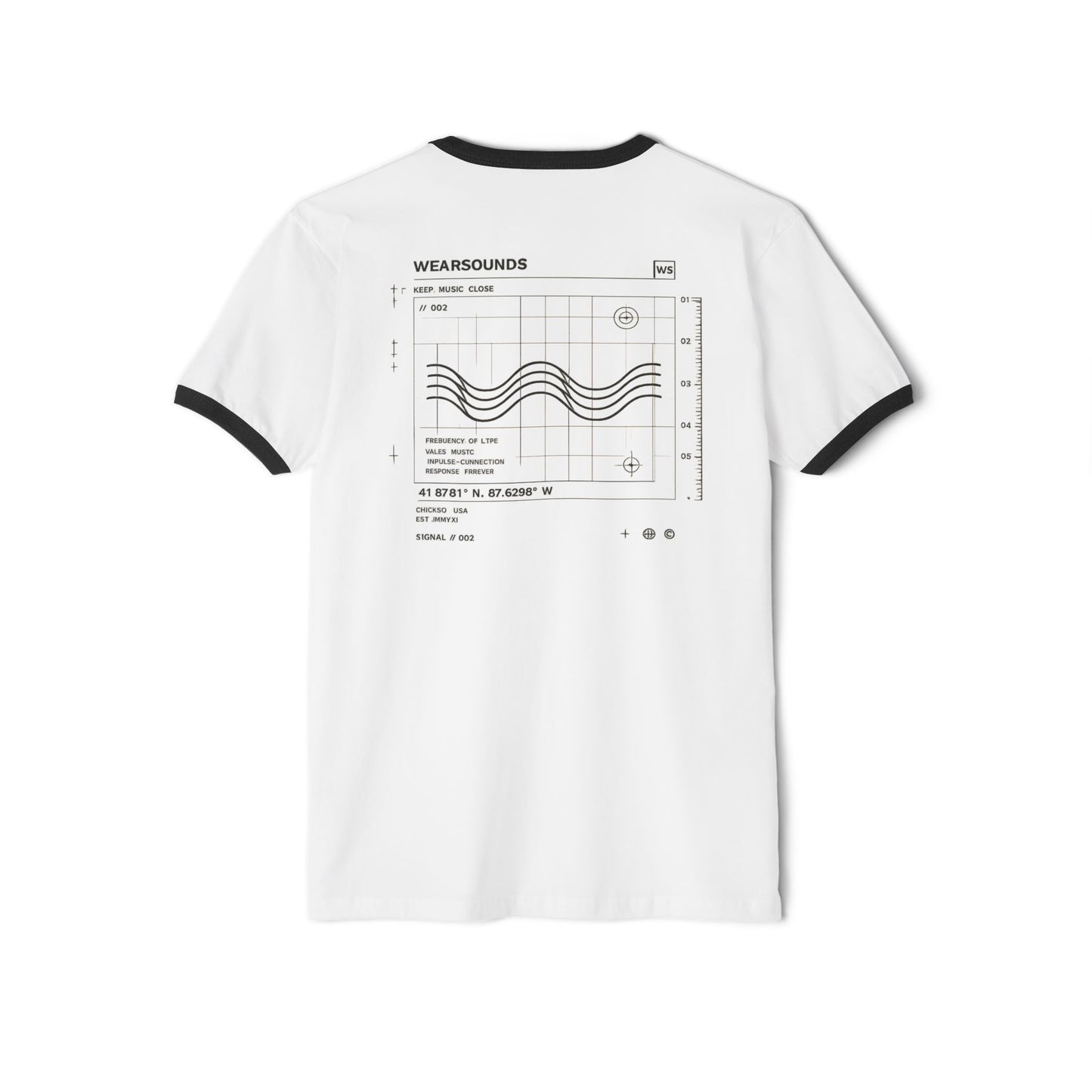 SIGNAL GRID IDENTITY TEE  |   Unisex Ringer T-Shirt  - Chest Logo/Back Graphic