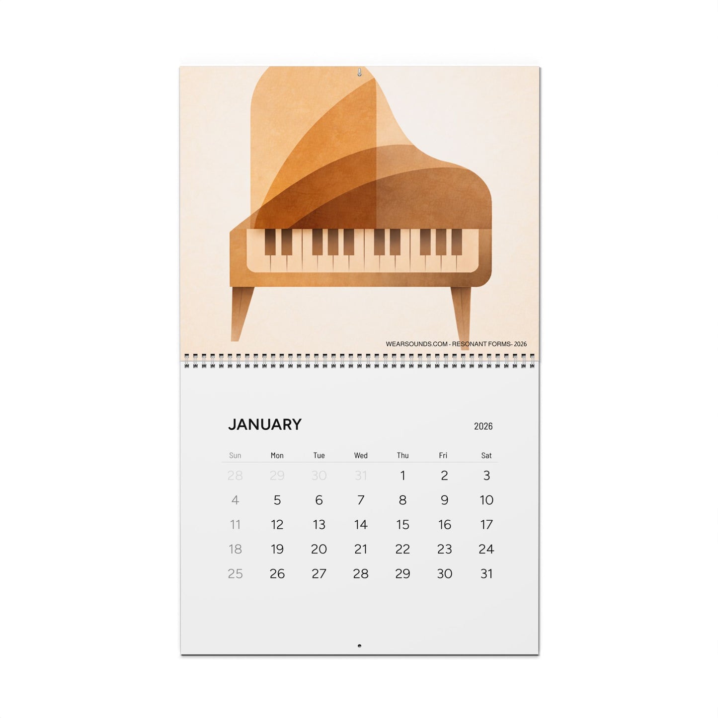 RESONANT FORMS:  Instrument Through the Year - 2026 - Musical Instruments Wall Calendar