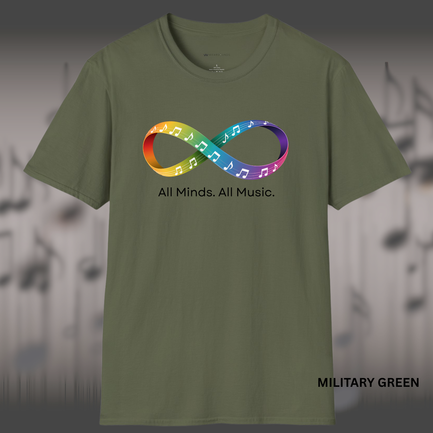 ALL MINDS. ALL MUSIC. | T-SHIRT - 7 colors - 9 sizes |  Autism Acceptance Edition;  Neurodiversity in Every Note. - A Meaningful Gift For Parents and family members supporting autistic loved ones...