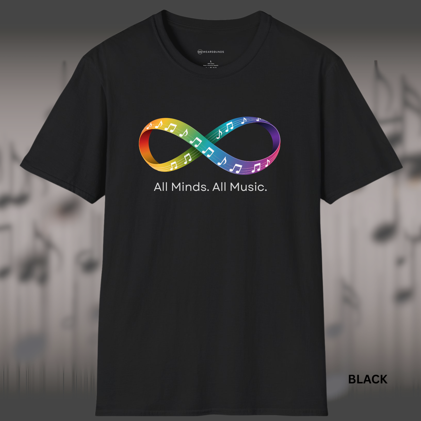 ALL MINDS. ALL MUSIC. | T-SHIRT - 7 colors - 9 sizes |  Autism Acceptance Edition;  Neurodiversity in Every Note. - A Meaningful Gift For Parents and family members supporting autistic loved ones...