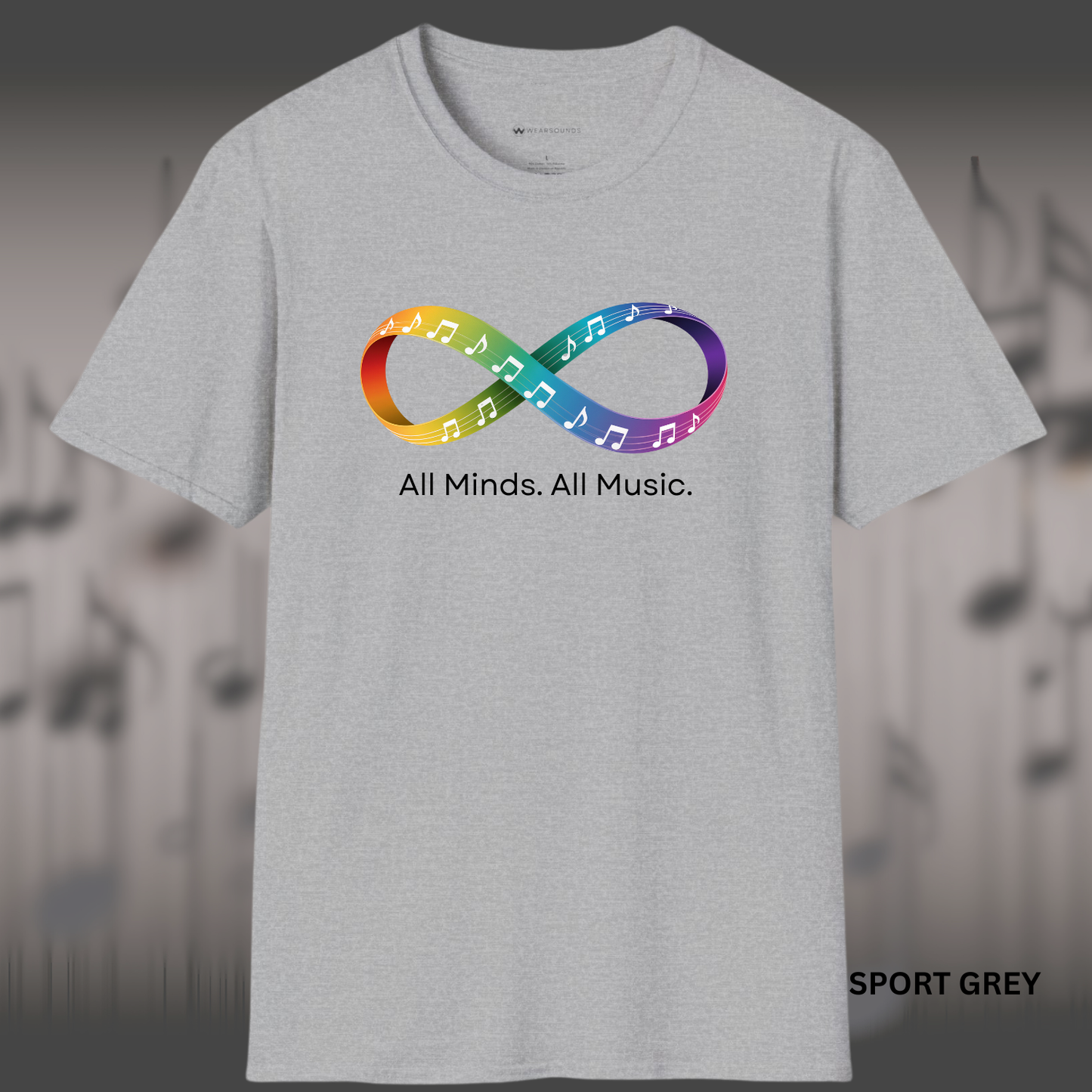 ALL MINDS. ALL MUSIC. | T-SHIRT - 7 colors - 9 sizes |  Autism Acceptance Edition;  Neurodiversity in Every Note. - A Meaningful Gift For Parents and family members supporting autistic loved ones...