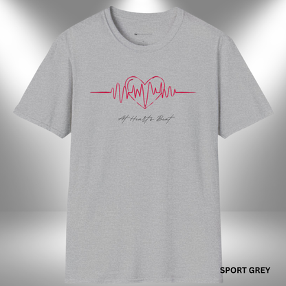 Heart-shaped audio waveform design representing the rhythm of music and emotional connection through sound.