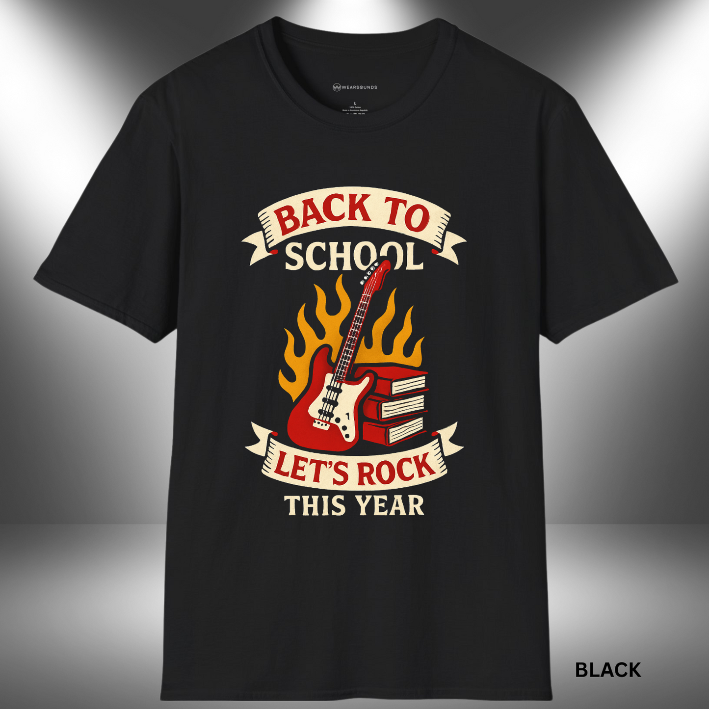BACK TO SCHOOL: LET'S ROCK THIS YEAR        | T-SHIRT - 6 colors - 9 sizes |  Rock the hallways—add to cart now—back to school music shirt, band tee, choir shirt, guitar t-shirt, student musician gift.