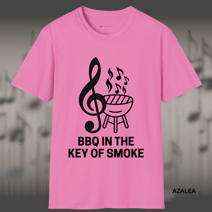 BBQ IN THE KEY OF SMOKE        | T-SHIRT - 7 colors - 9 sizes | Light the coals and crank the tunes — grab this design now and bring harmony to your next cookout!