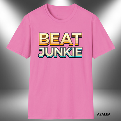 BEAT JUNKIE       | T-SHIRT - 7 colors - 9 sizes |  Great gift for Music producers,  Drummers and beatmakers.