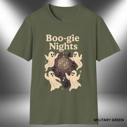 BOO-GIE NIGHTS - HAUNTED DISCO CREW        | T-SHIRT - 3 colors - 9 sizes  |  👻✨ Time to haunt the dance floor!