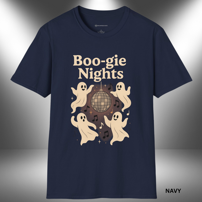 BOO-GIE NIGHTS - HAUNTED DISCO CREW        | T-SHIRT - 3 colors - 9 sizes  |  👻✨ Time to haunt the dance floor!