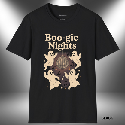 BOO-GIE NIGHTS - HAUNTED DISCO CREW        | T-SHIRT - 3 colors - 9 sizes  |  👻✨ Time to haunt the dance floor!