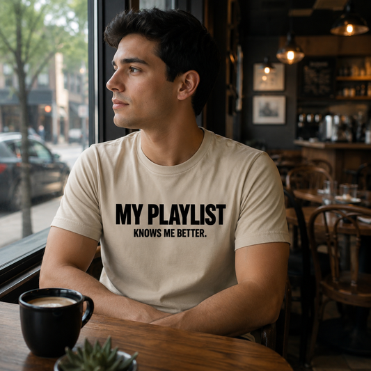 MY PLAYLIST KNOWS ME BETTER    | T-SHIRT - 5 colors - 9 sizes  |  Music Lover Tee