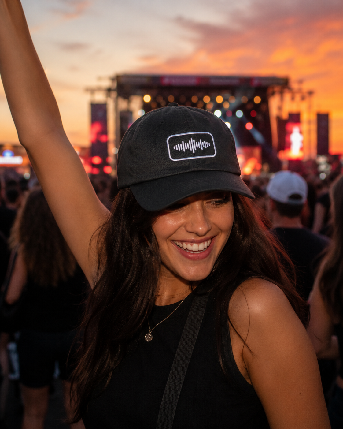 Soundwave Dad Hat – Minimal Audio Waveform Embroidered Cap