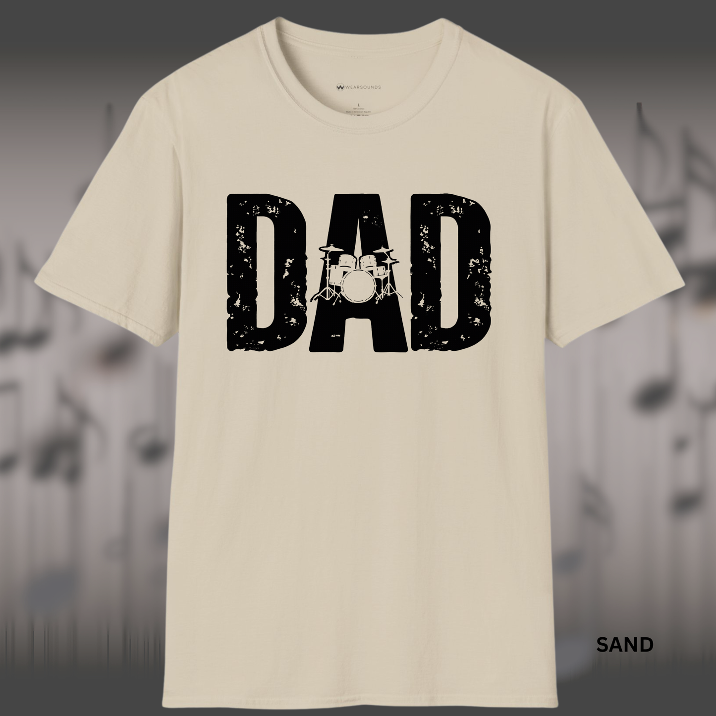 Dad Drum Shirt   | T-SHIRT - 4 colors - 9 sizes | DAD Drum Kit Music Shirt for Drummers & Music Lovers