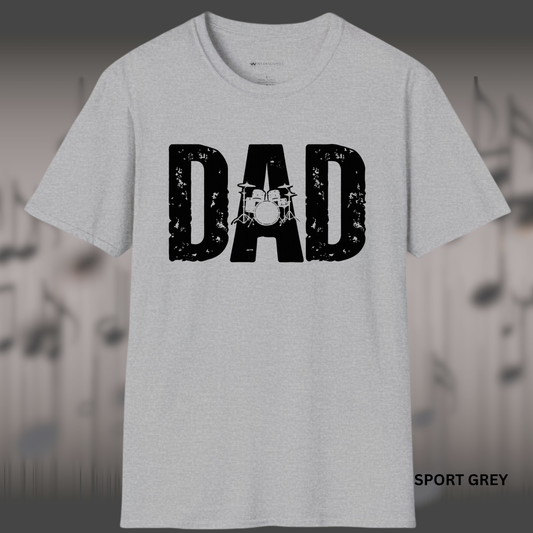 Dad Drum Shirt   | T-SHIRT - 4 colors - 9 sizes | DAD Drum Kit Music Shirt for Drummers & Music Lovers